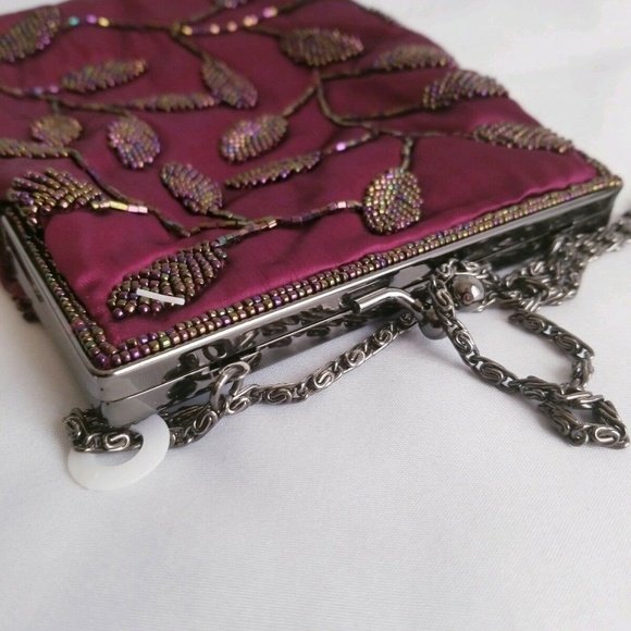 Hillard & Hanson Purple Beaded Purse Prom Purse - Picture 4 of 4